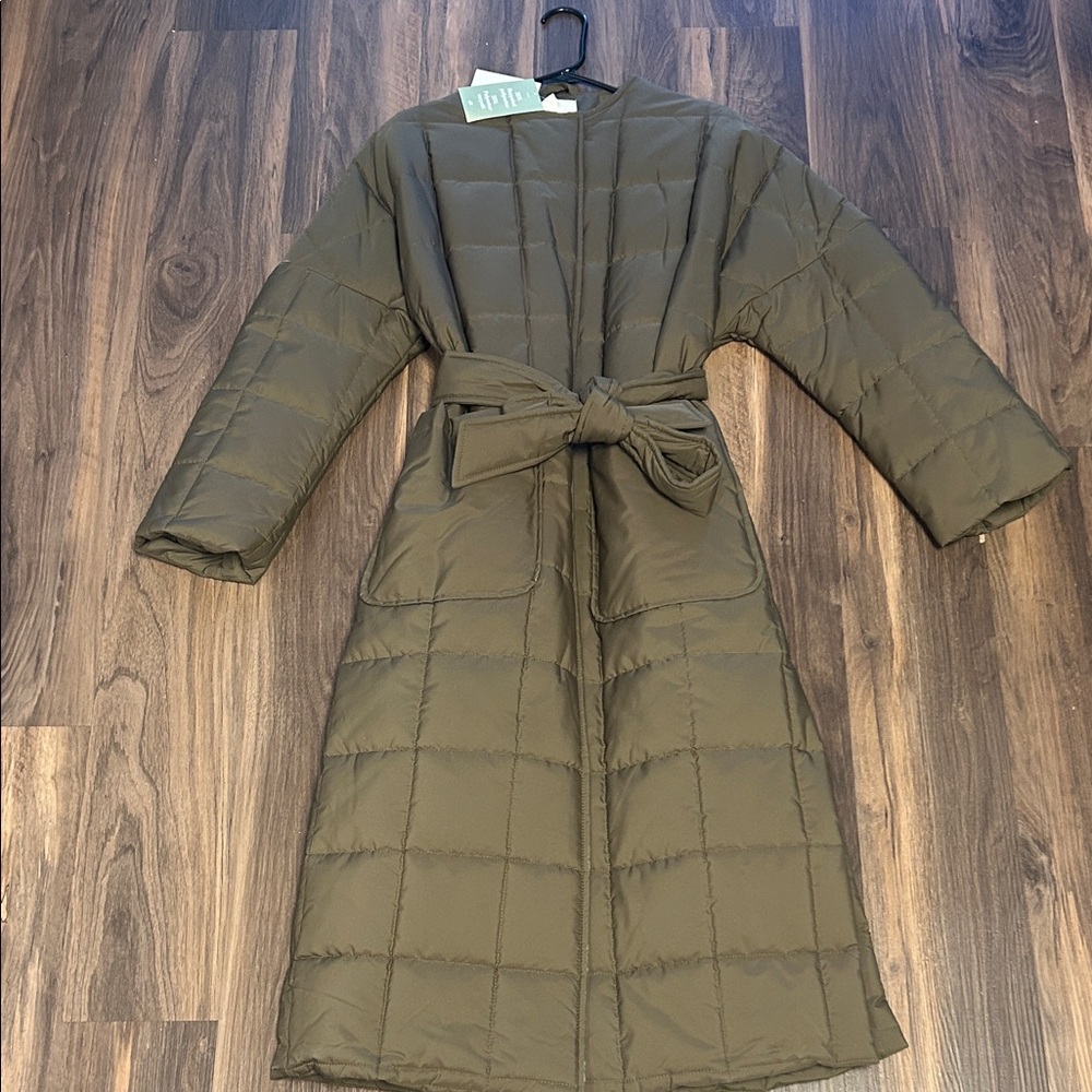 H&M Olive Quilted Coat